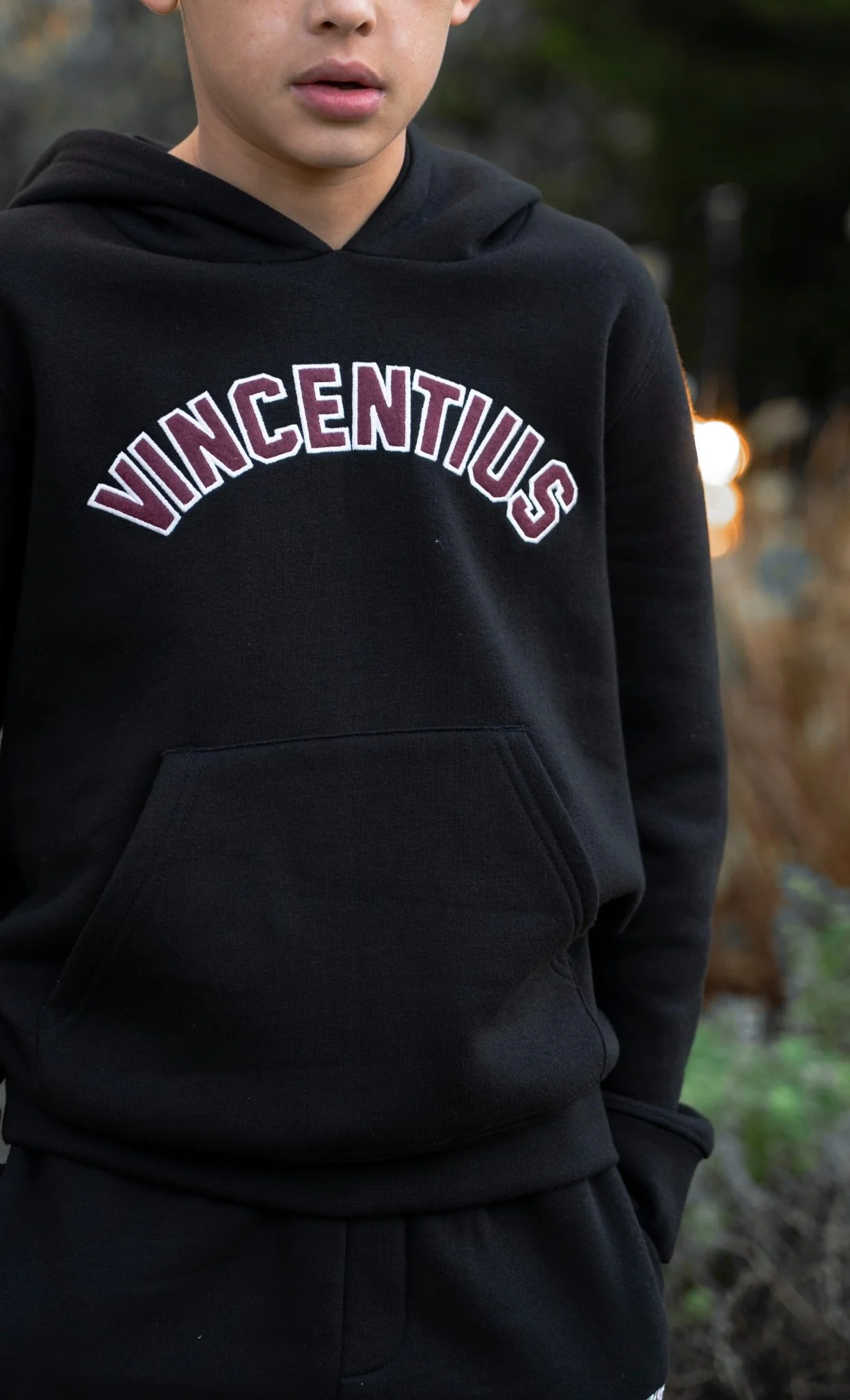 Boys Applique Tracksuit - Black - Image 3