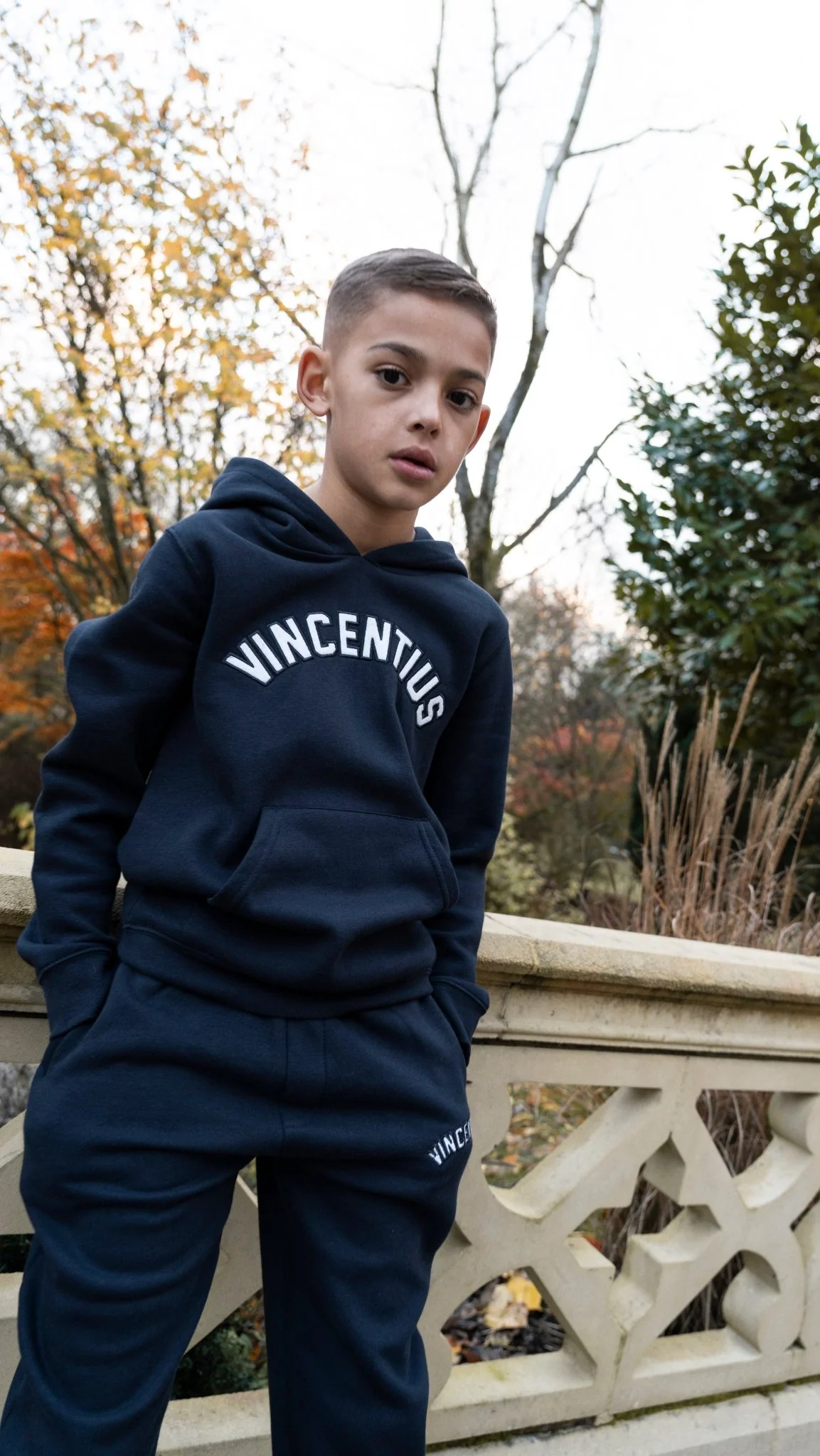 Boy's Applique Tracksuit - Navy - Image 3