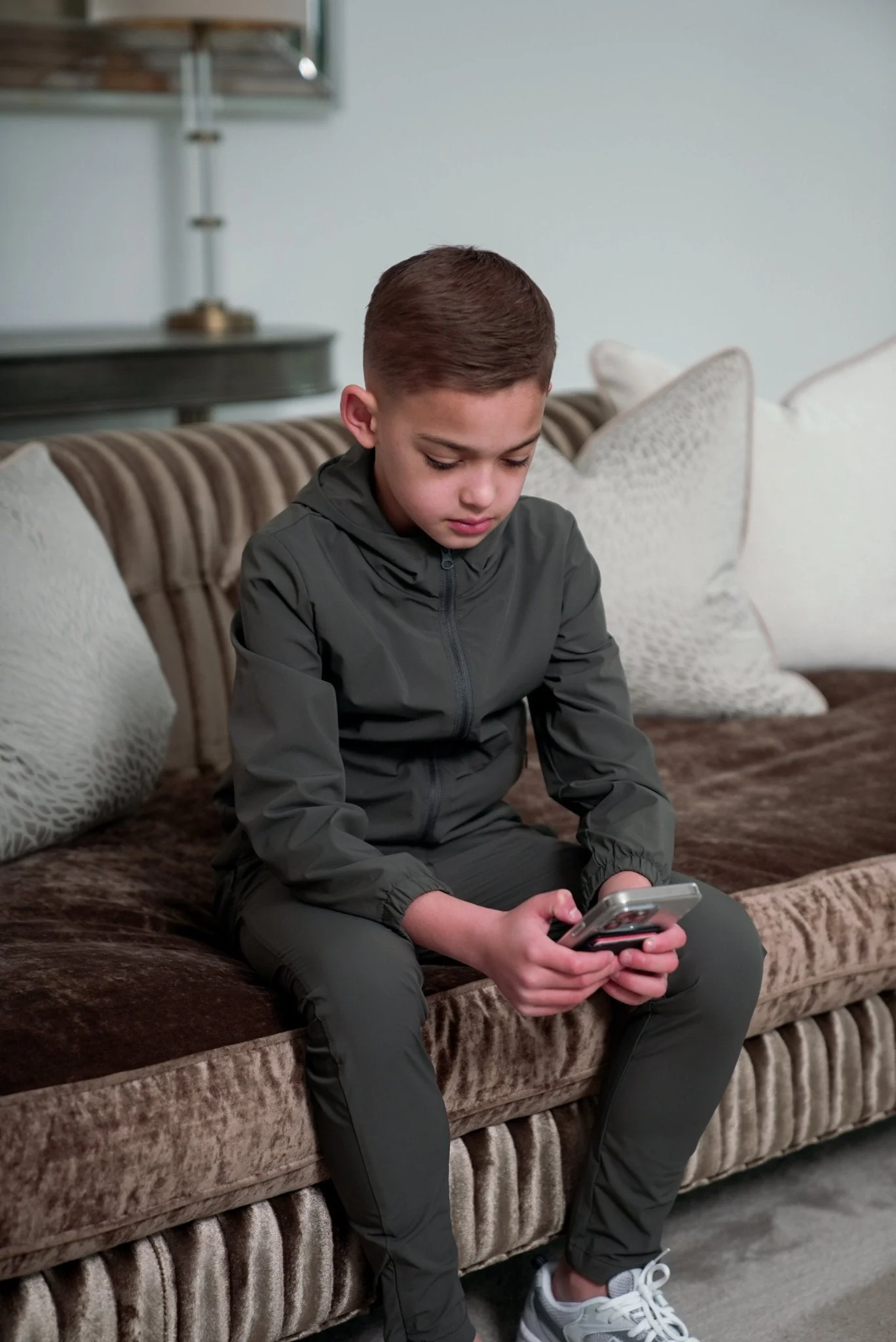 Boy's Transitional Tracksuit - Olive - Image 3