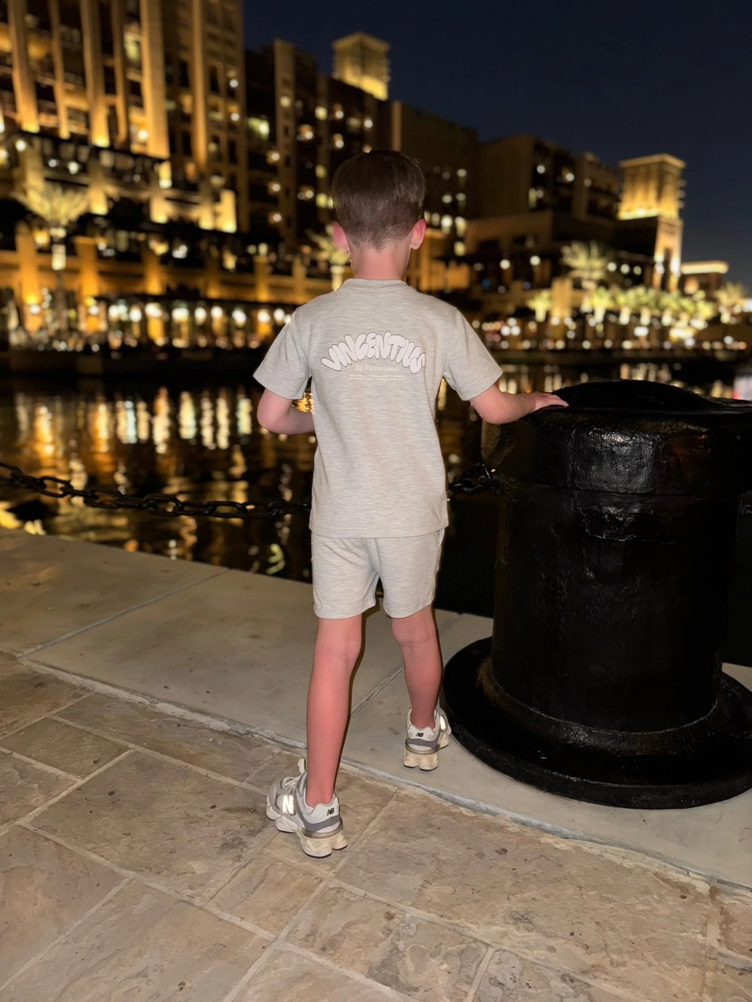 Boy's Relaxed Subway Graffiti Lounge Set - Grey Marl - Image 3