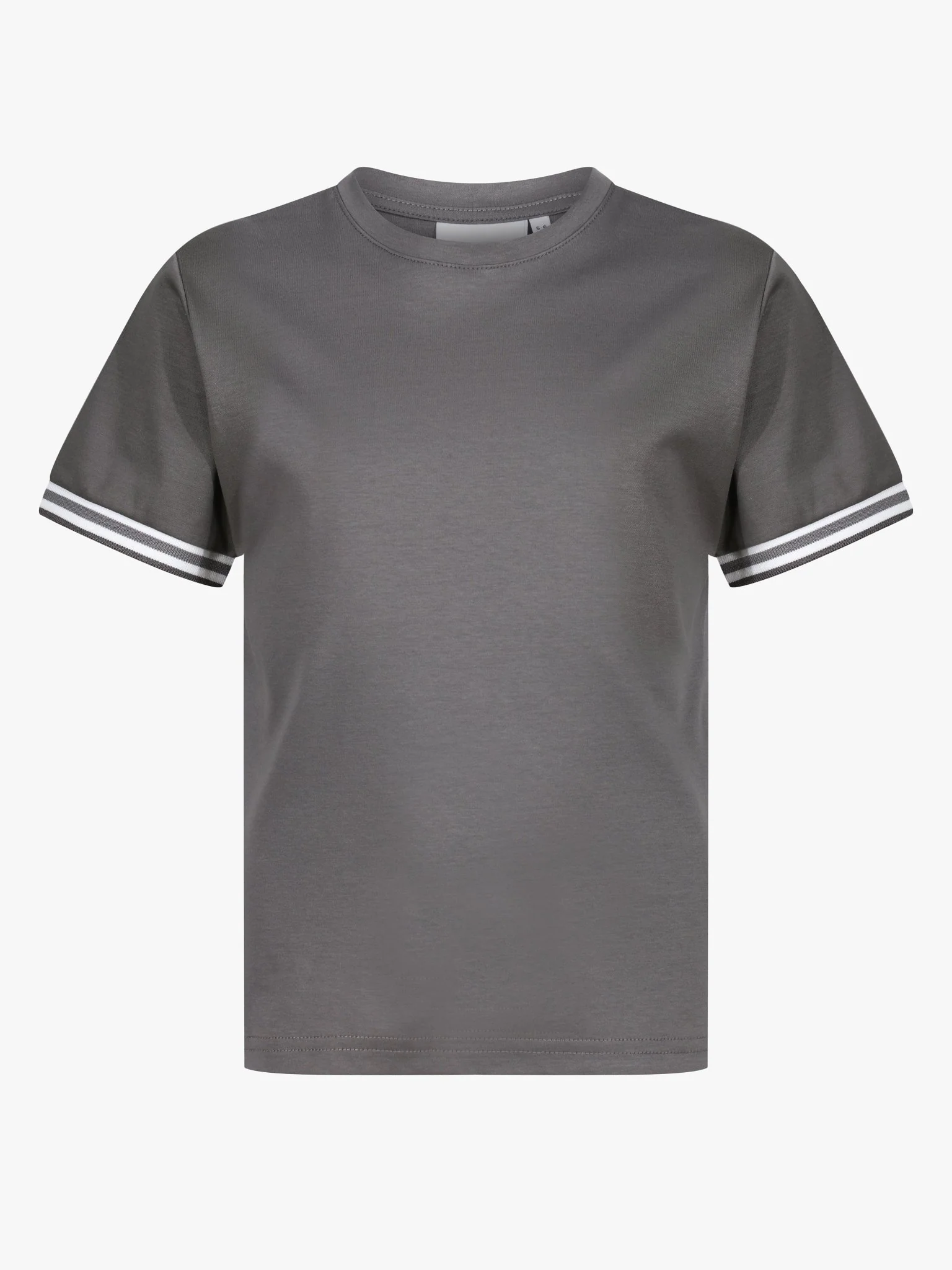 Boys Ribbed Cuff Charcoal T Shirt - Image 2