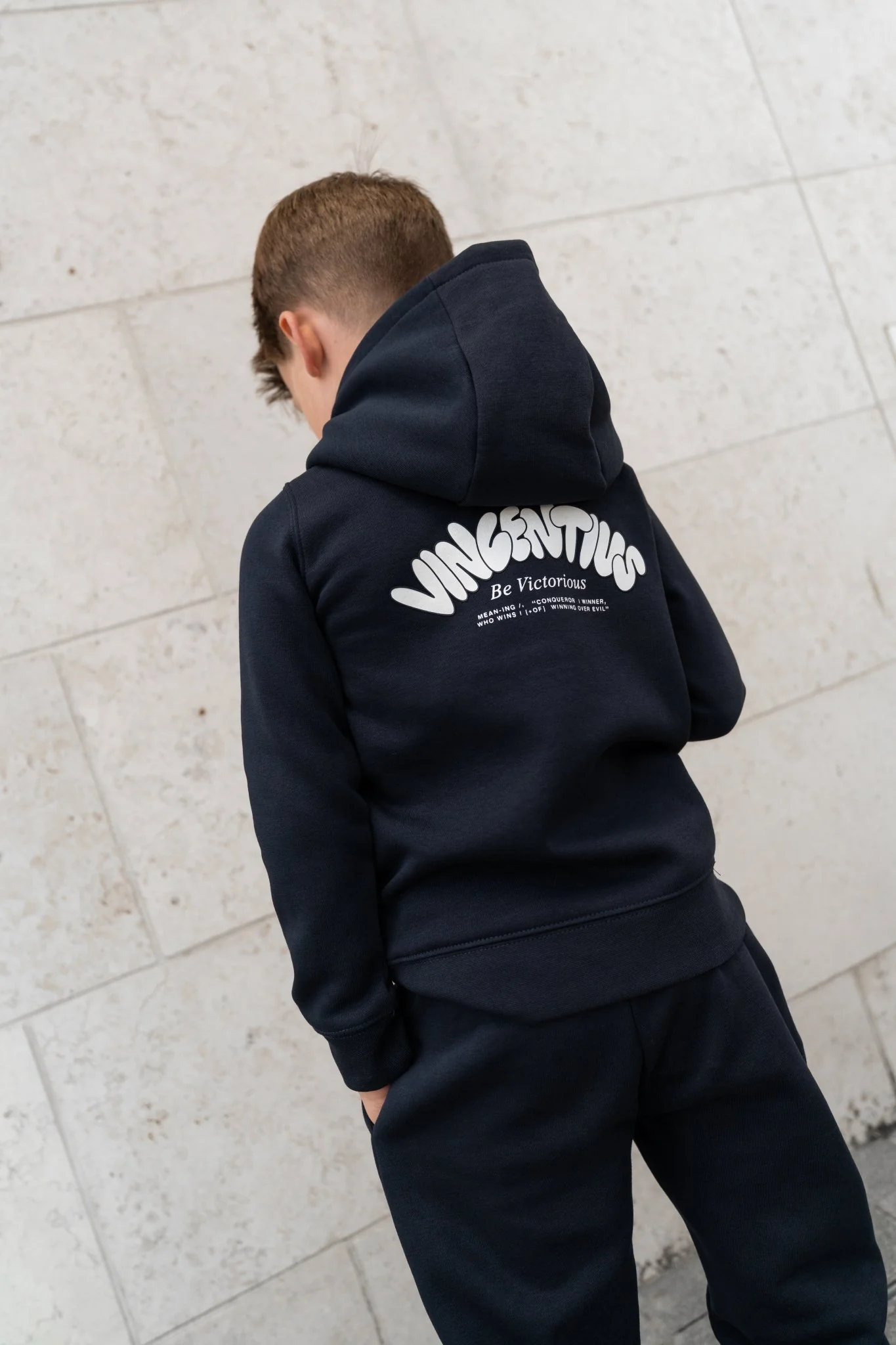 Boy's Subway Graffiti Tracksuit - Navy - Image 2