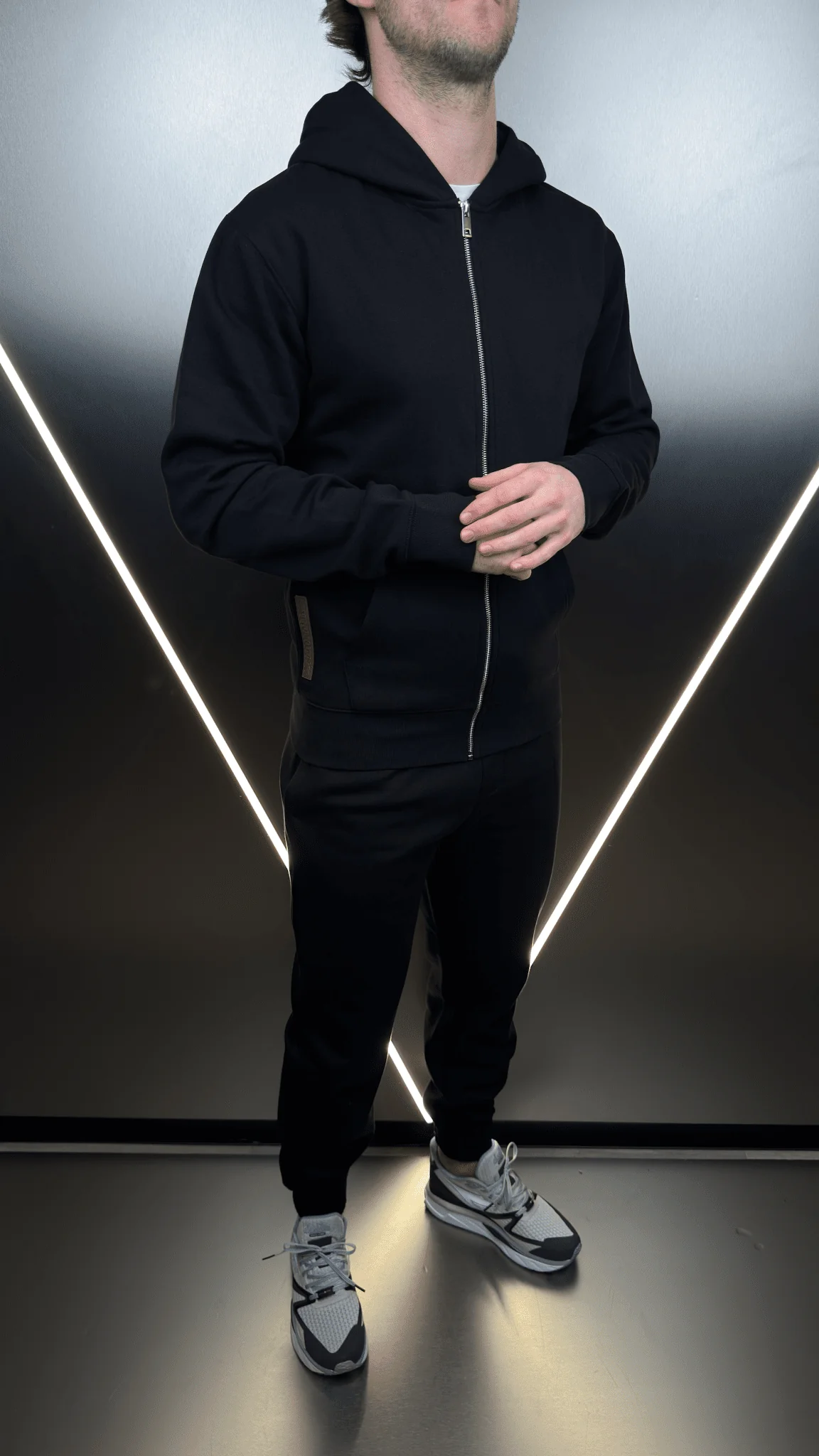 Full Zip Silicone Badge Every Day Tracksuit - Black - Image 4