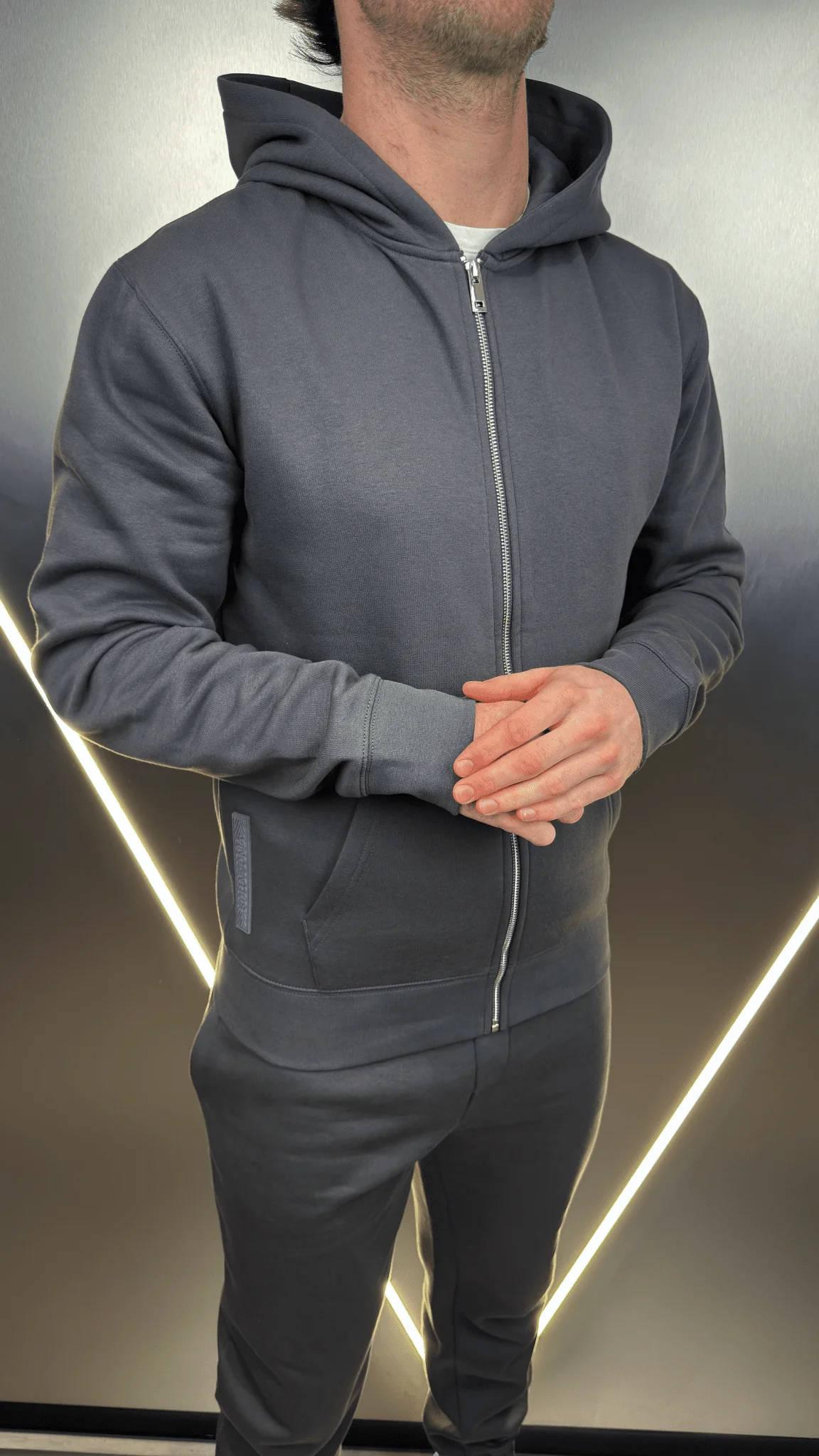 Full Zip Silicone Badge Every Day Tracksuit - Charcoal