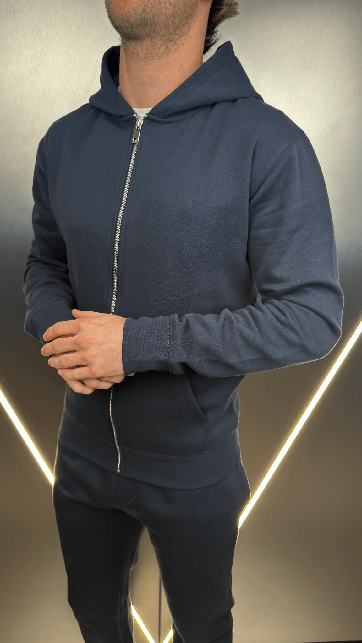 Full Zip Silicone Badge Every Day Tracksuit - Navy - Image 2