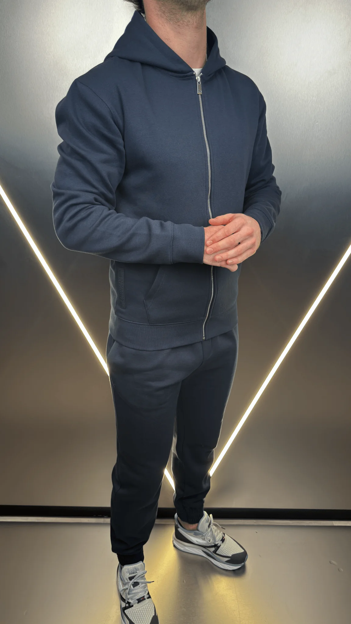 Full Zip Silicone Badge Every Day Tracksuit - Navy - Image 4