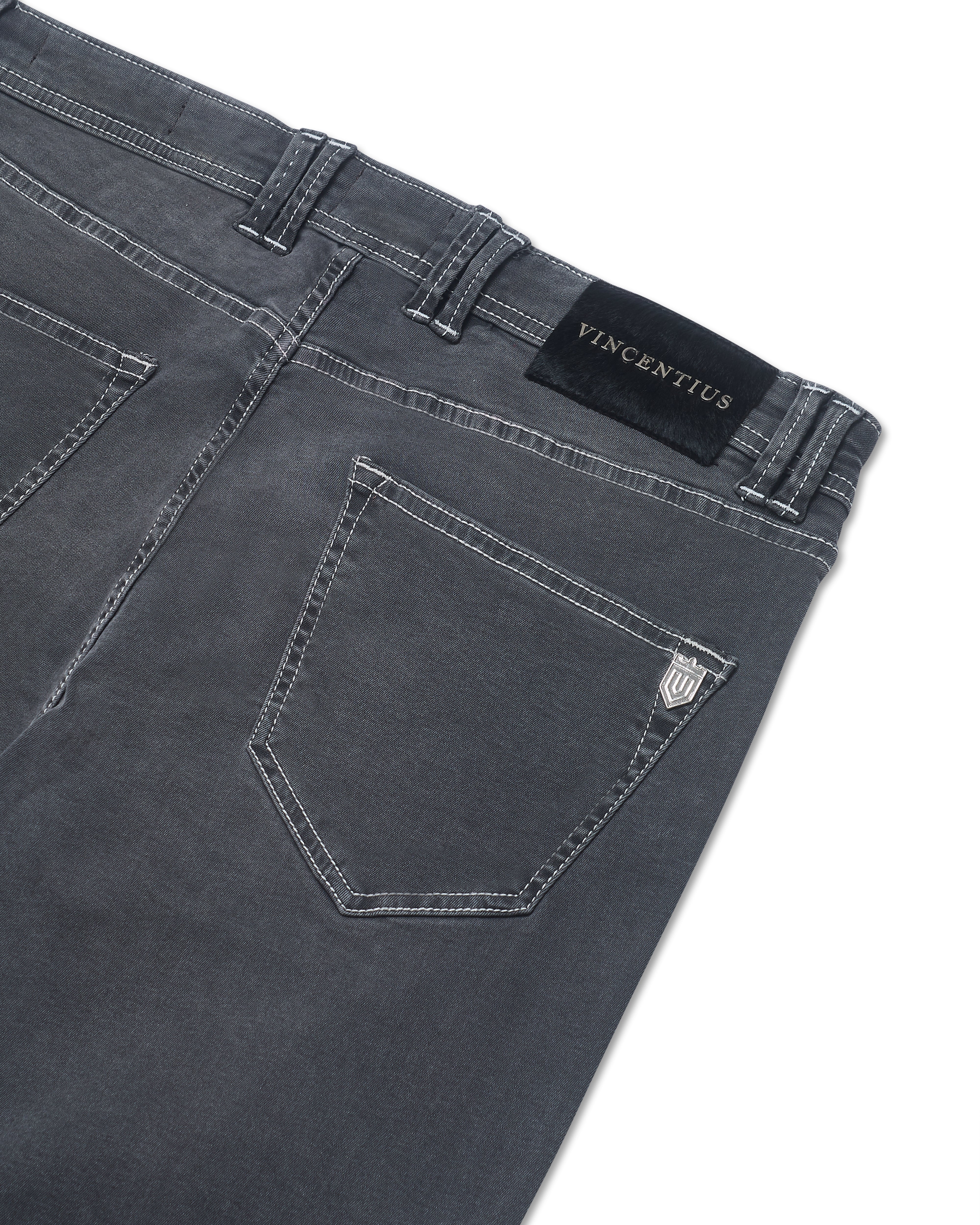 Luxury Edition Tailored Fit Jeans - Mid Grey/Black Patch - Image 4