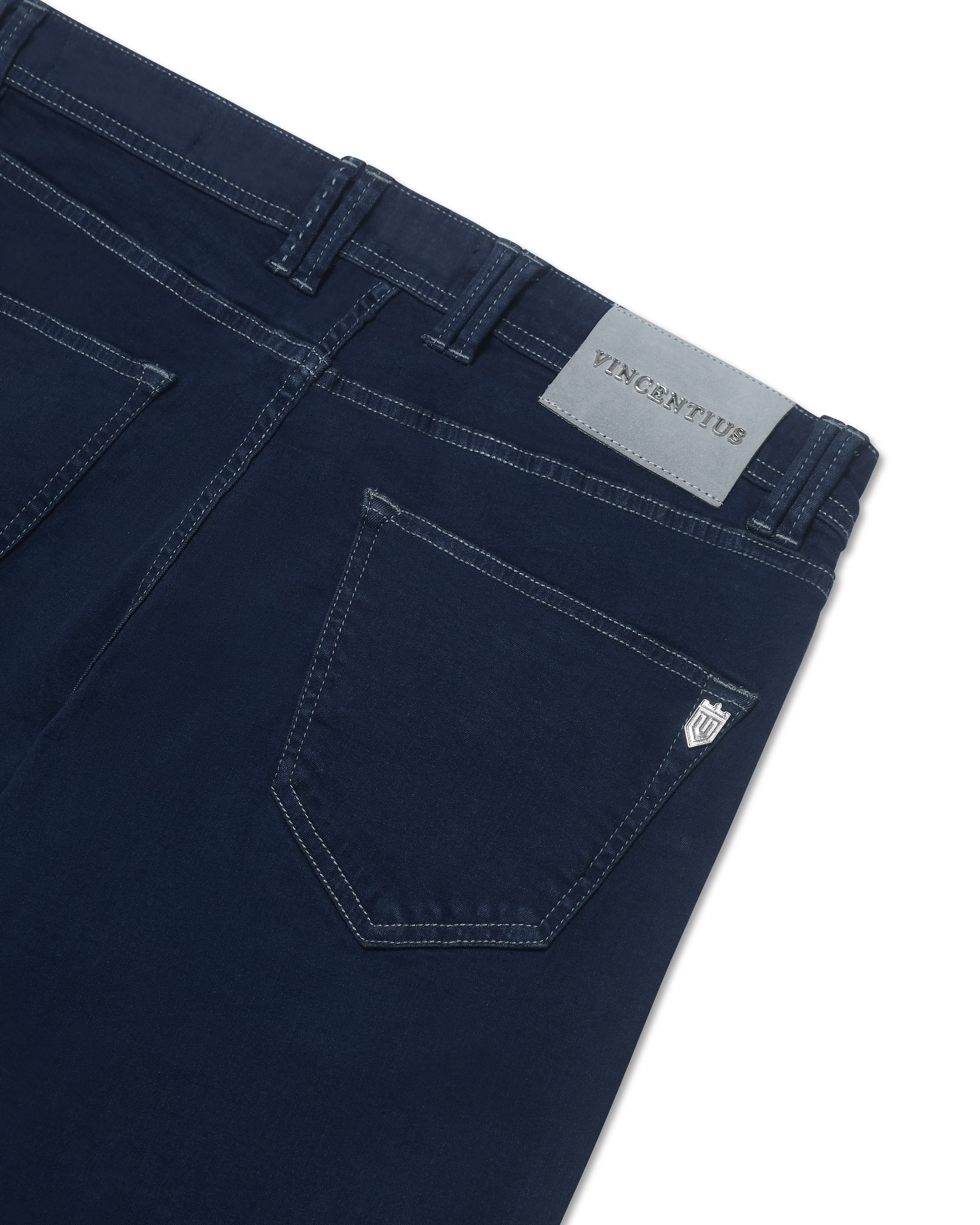 Luxury Edition Tailored Fit Jeans - Dark Blue/Grey Patch - Image 4