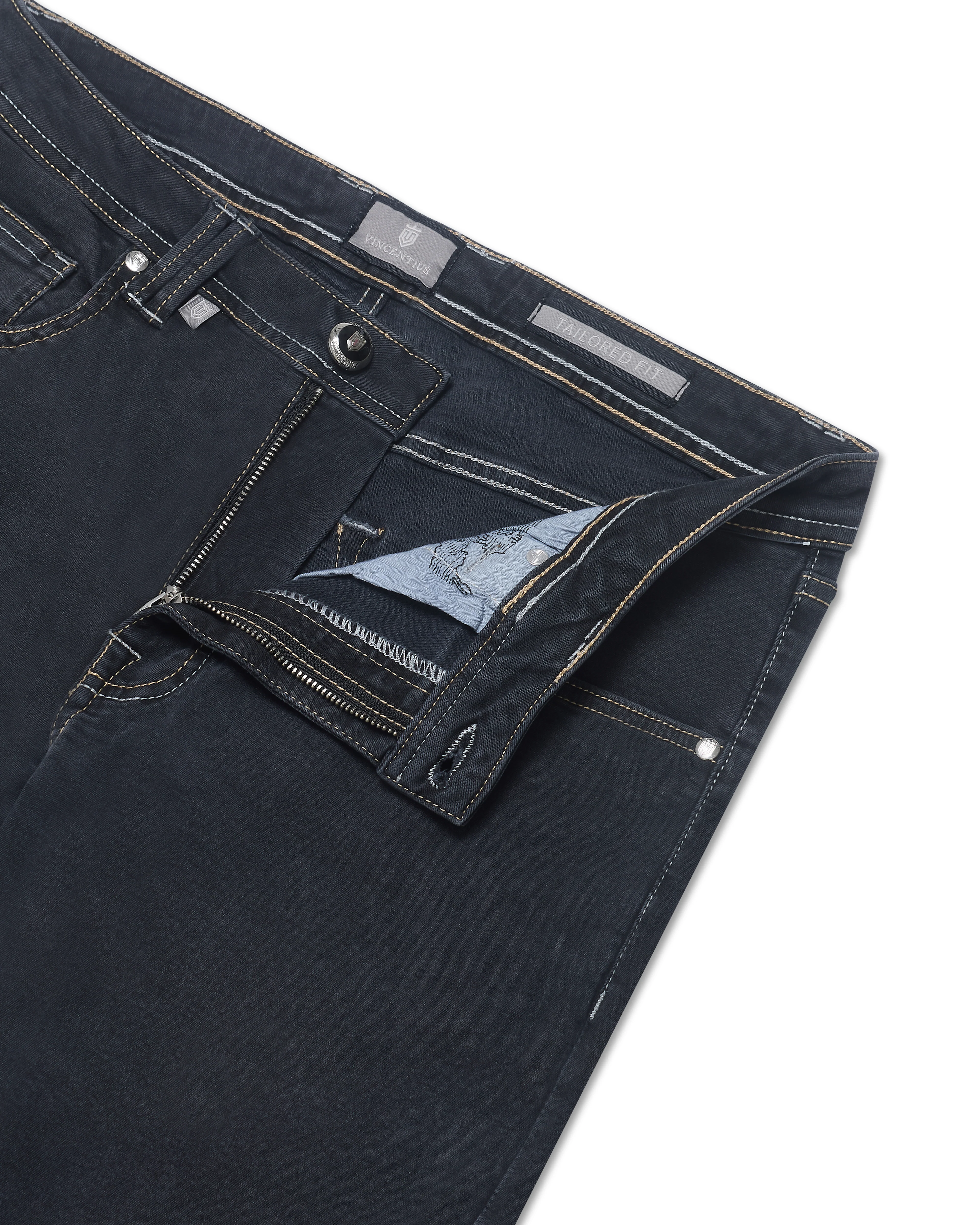 Luxury Edition Tailored Fit Jeans - Dark Grey/Grey Patch - Image 3