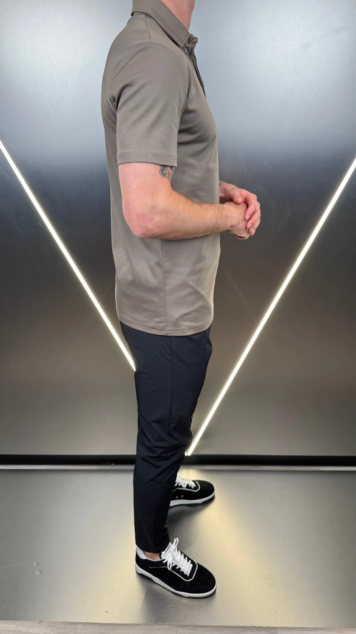 Luxury Mercerised Mocha Polo T Shirt - Image 3