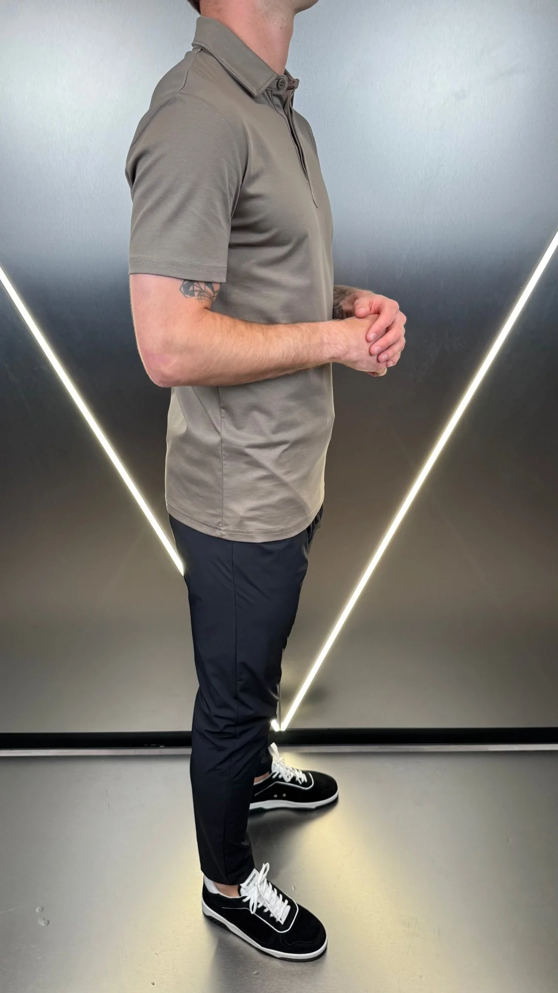 Luxury Mercerised Mocha Polo T Shirt - Image 5