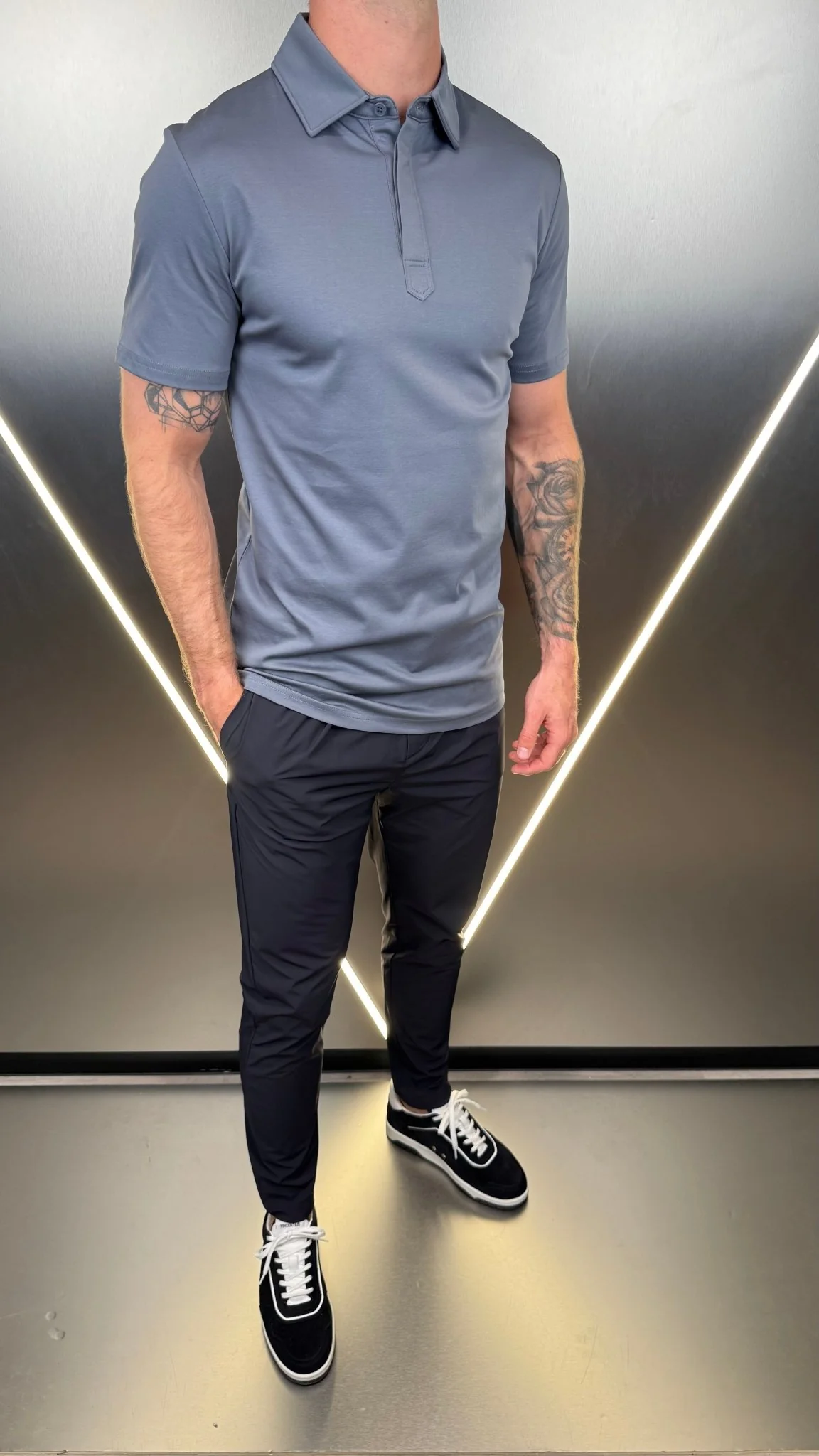 Luxury Mercerised Ombre Polo T Shirt - Image 5