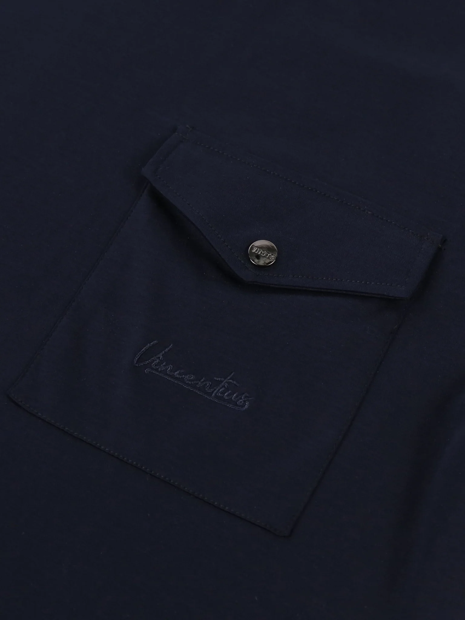 Luxury Mercerised Pocket Logo T-Shirt - Navy - Image 5