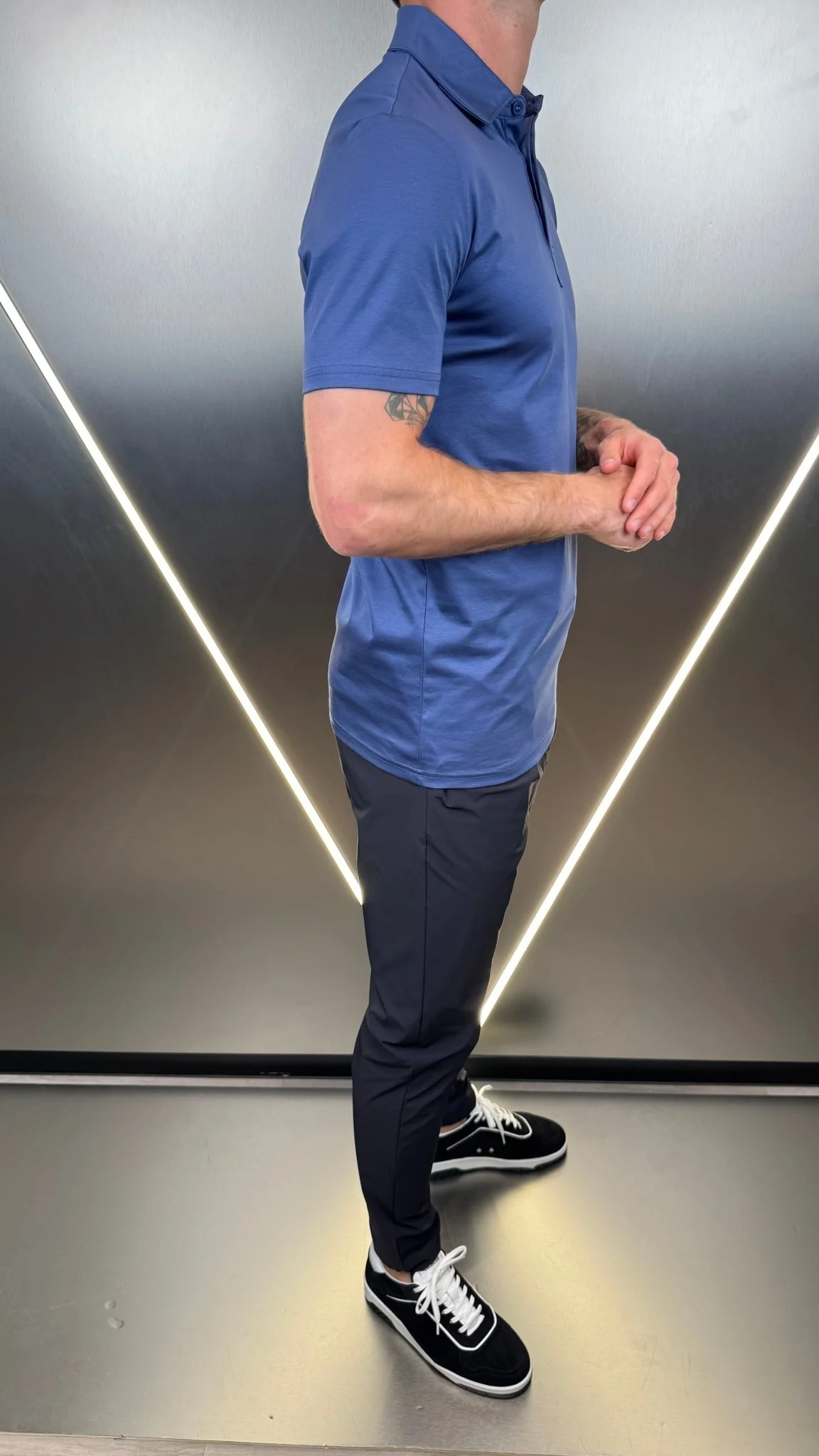 Luxury Mercerised Sapphire Polo T Shirt - Image 5