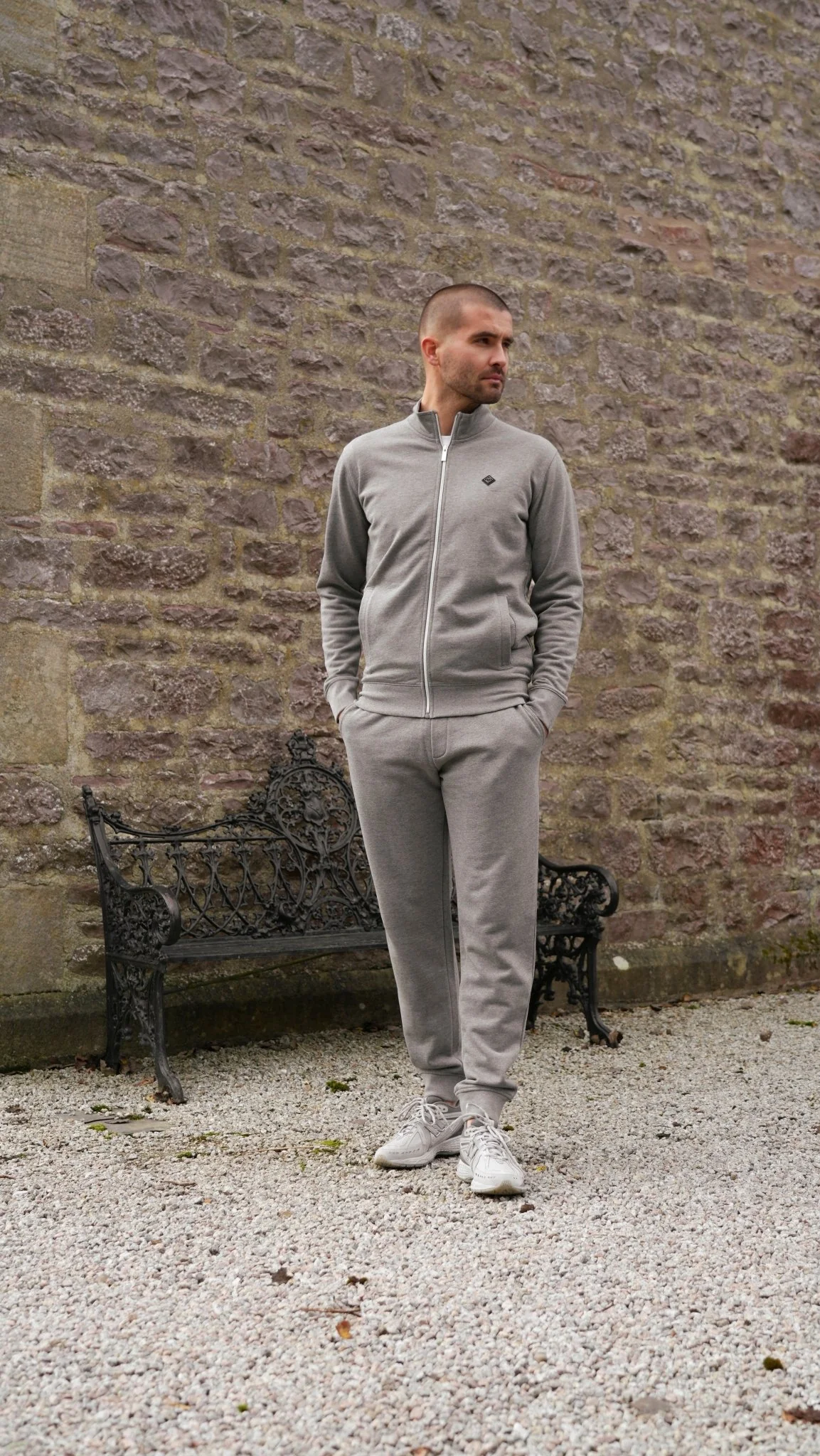 Loopback Zip Through Jacket - Grey Marl - Image 3
