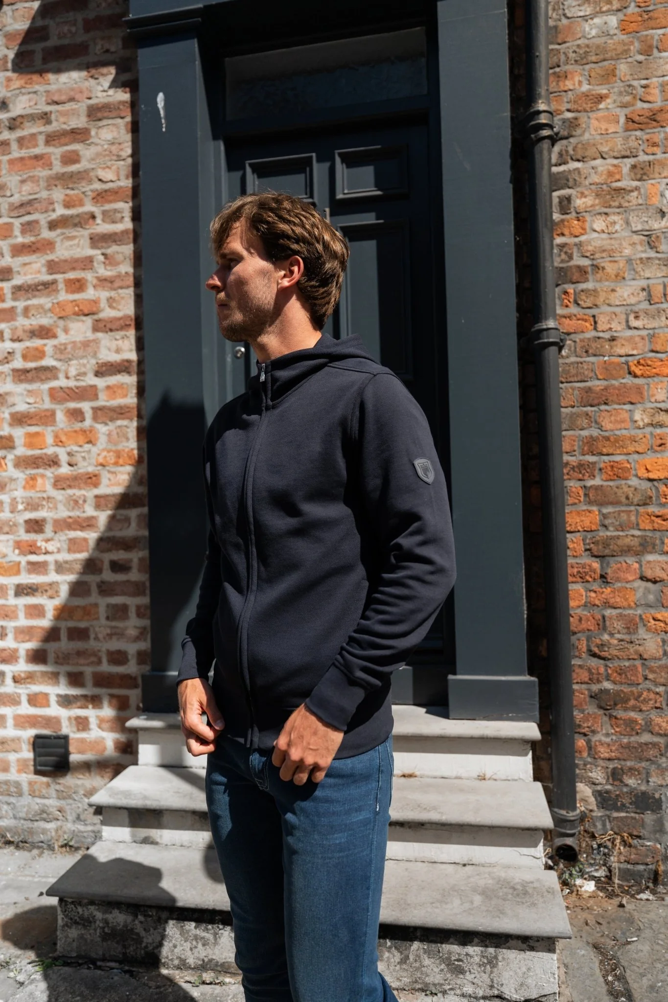 Zip Through Jacket - Navy