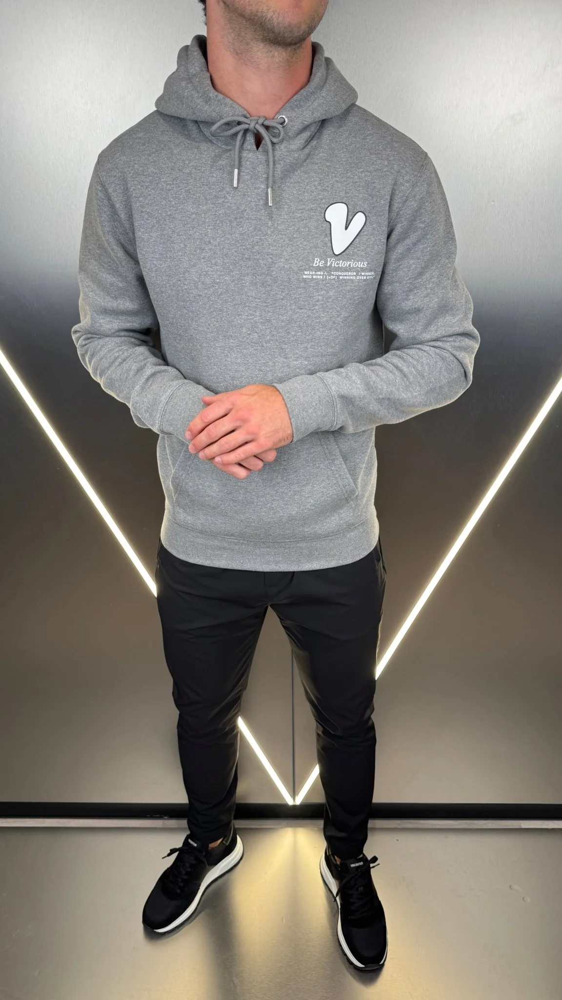 Subway Graffiti Hoodie - Grey Marl
