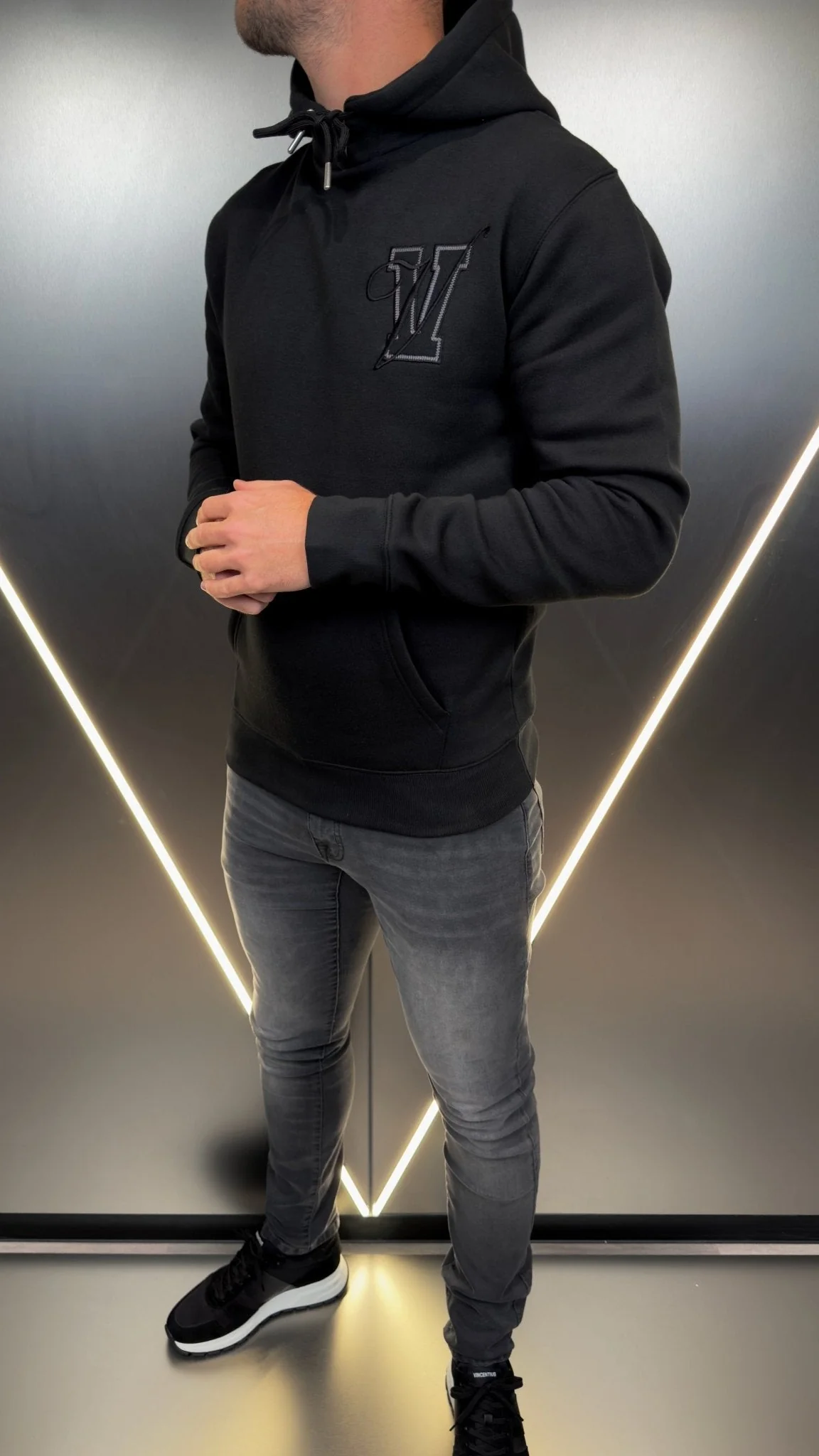 Varsity Luxe Hoodie - Black - Image 3