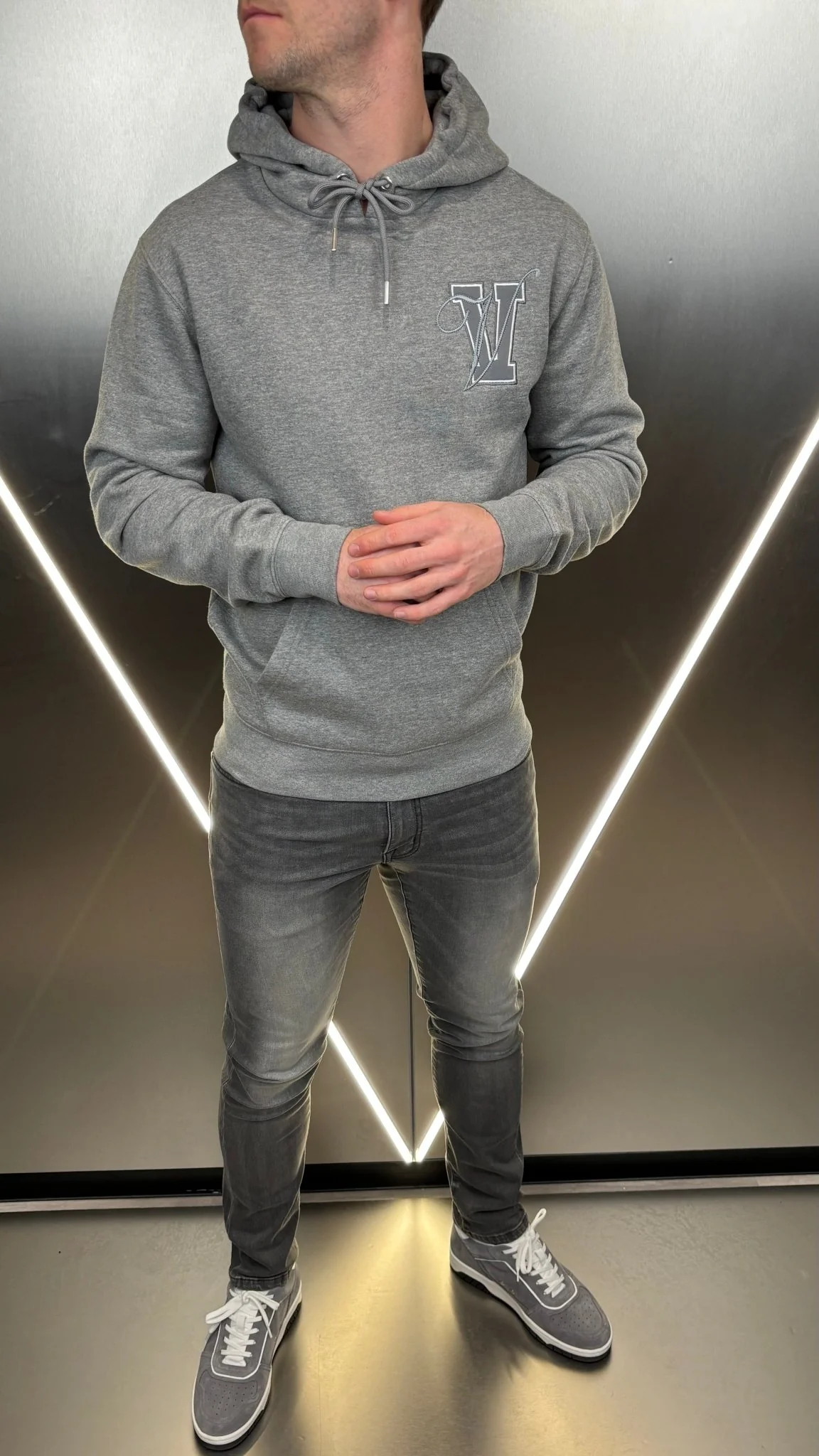 Varsity V2 Luxe Hoodie - Grey Marl - Image 2